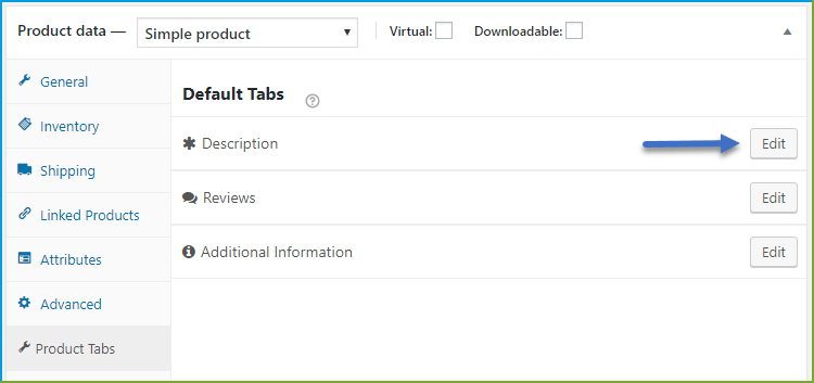 WooCommerce Plugin für zusätzliche Informationen - Standardregisterkarten